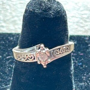 Elegant Silver Heart Design Ring
